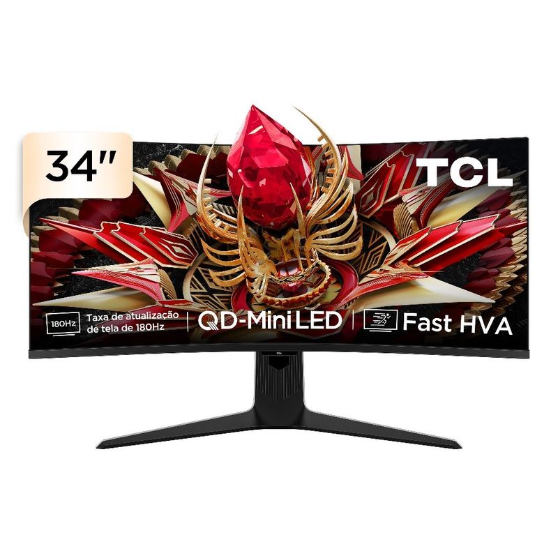 monitor gamer curvo 34" tcl qd mini led 180hz 34r83q