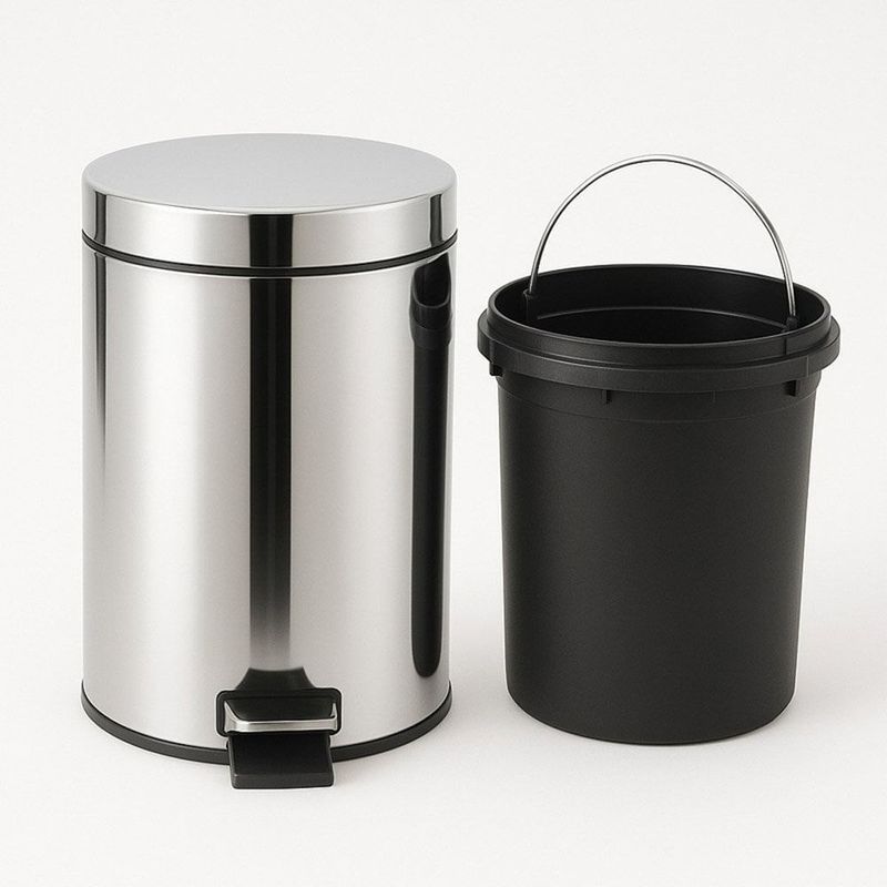 lixeira brilhante aço inox 12l group 34945 eg-bi