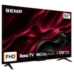 smart tv fhd 50" semp roku tv com wi-fi dolby áudio 50s42r
