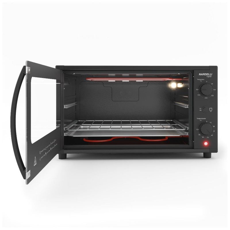 forno elétrico de bancada 50 litros nardelli top50 127v preto