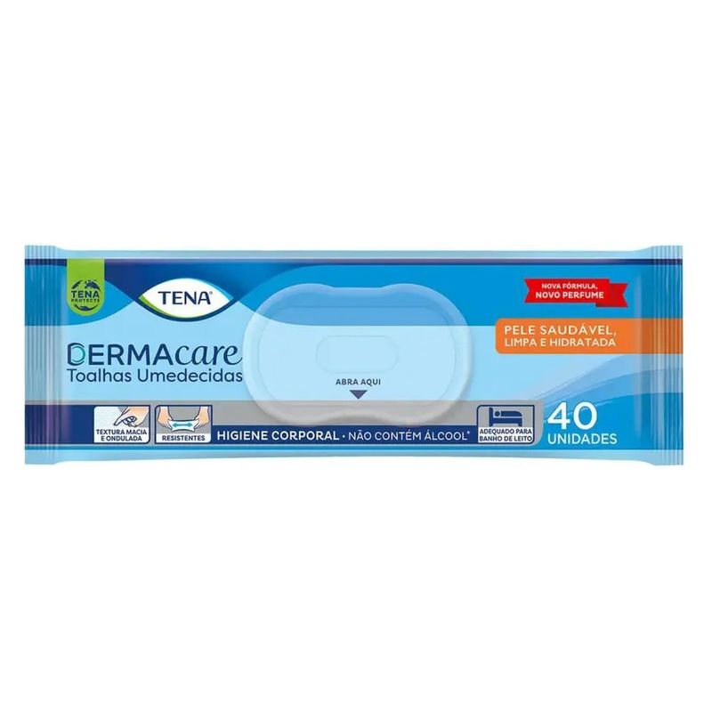 toalhas umedecidas dermacare tena 40 unidades