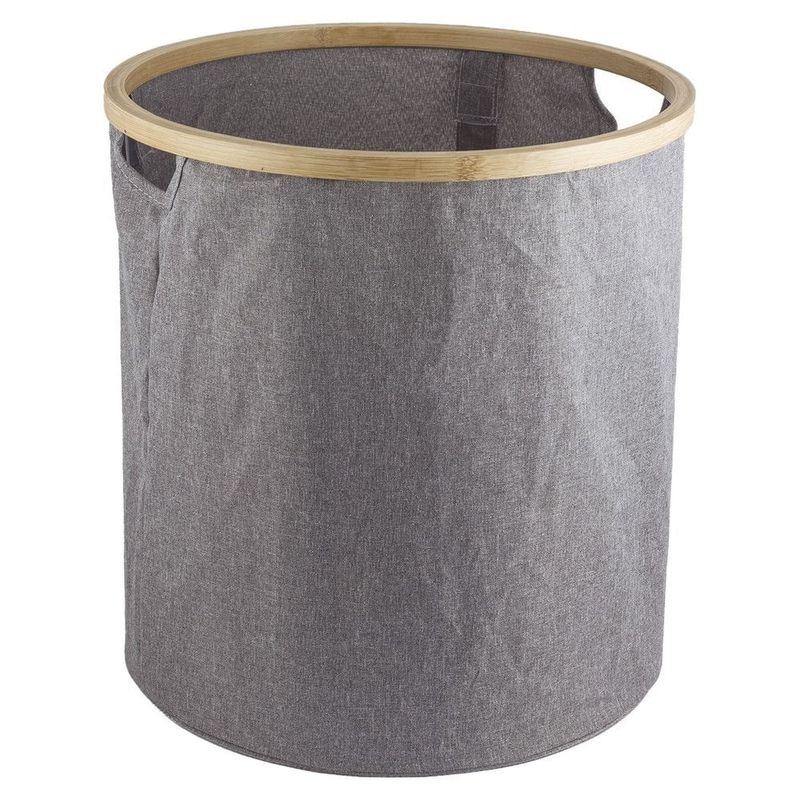 cesto mimo para lavanderia com bambum grey 7618 bh20403
