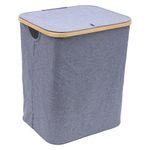 cesto mimo com tampa para lavanderia bambu 7621 bh 20406