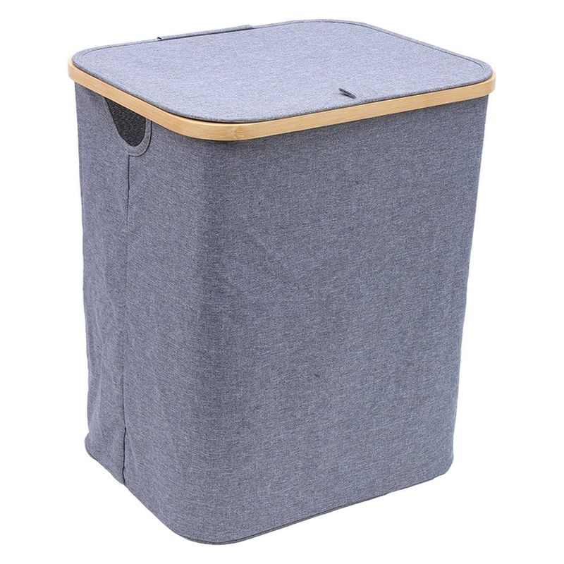 cesto mimo com tampa para lavanderia bambu 7621 bh 20406
