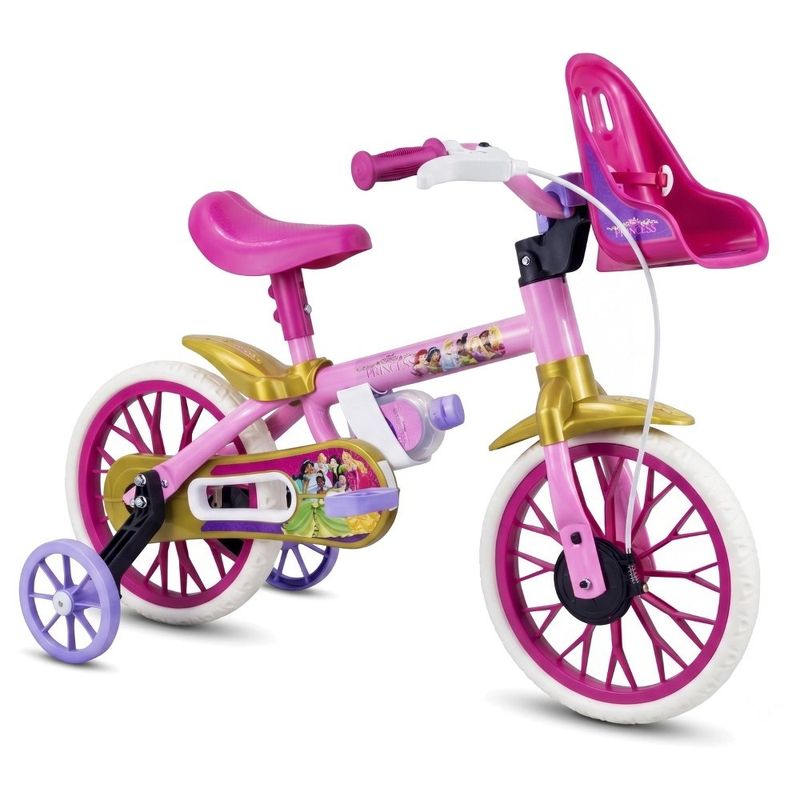 bicicleta infantil nathor princesas aro 12 rosa