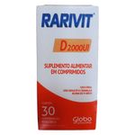 rarivit d 2000ui 30 comprimidos revestidos suplemento alimentar globo