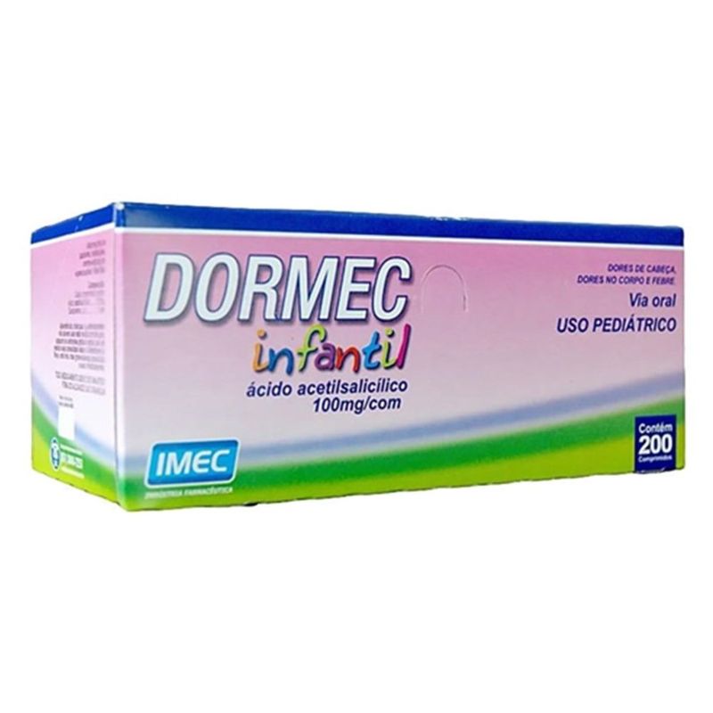 dormec ácido acetilsalicílico infantil 100mg 200 comprimidos imec