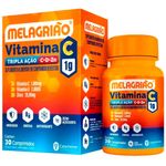 suplemento alimentar melagrião vitamina c 1.000mg + vitamina d 2.000ui + zinco 29,59mg 30 comprimidos catarinense pharma