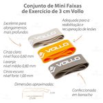 conjunto 3 peças mini faixas de exercício vollo vp1007