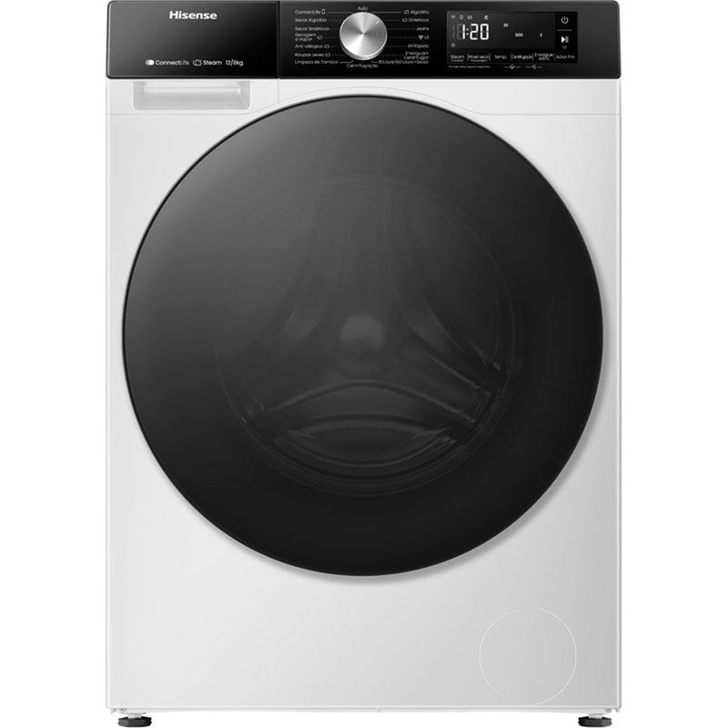 lava e seca hisense lavagem 12kg e secagem 8kg 3s branco wd3s1243bw1 (id)