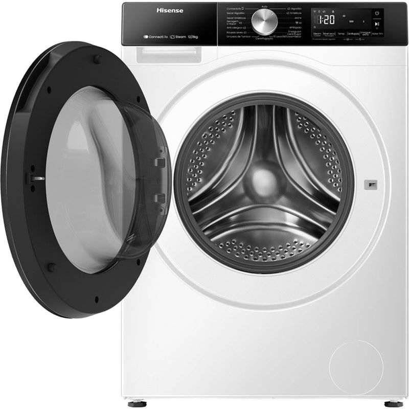 lava e seca hisense lavagem 12kg e secagem 8kg 3s branco wd3s1243bw1 (id)