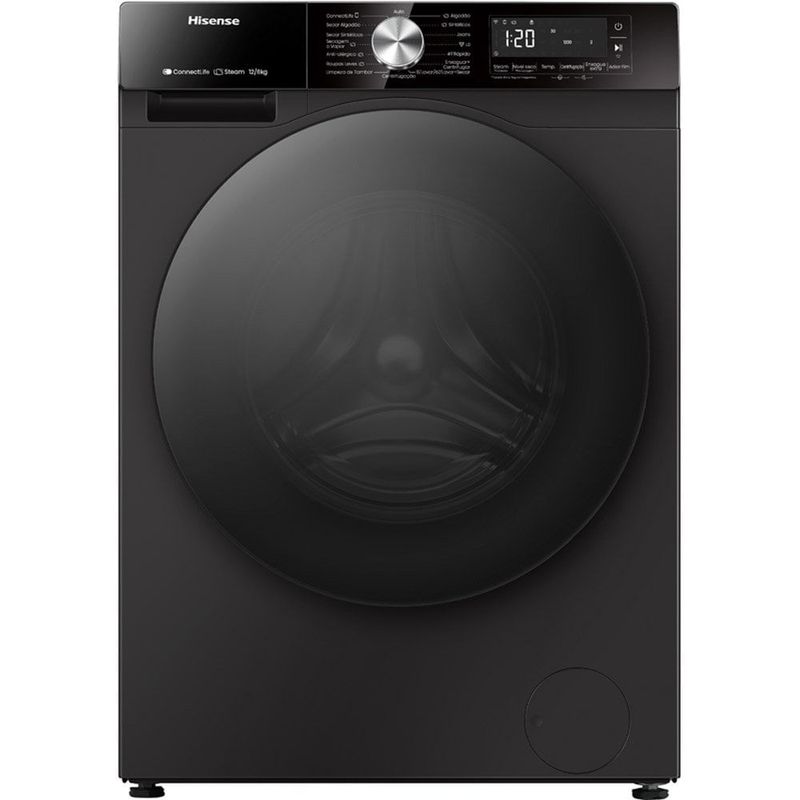lava e seca hisense lavagem 12kg e secagem 8kg 3s preto wd3s1243bb1 (id)