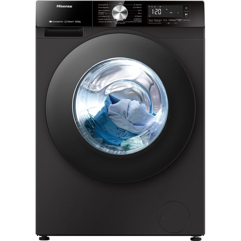 lava e seca hisense lavagem 12kg e secagem 8kg 3s preto wd3s1243bb1 (id)