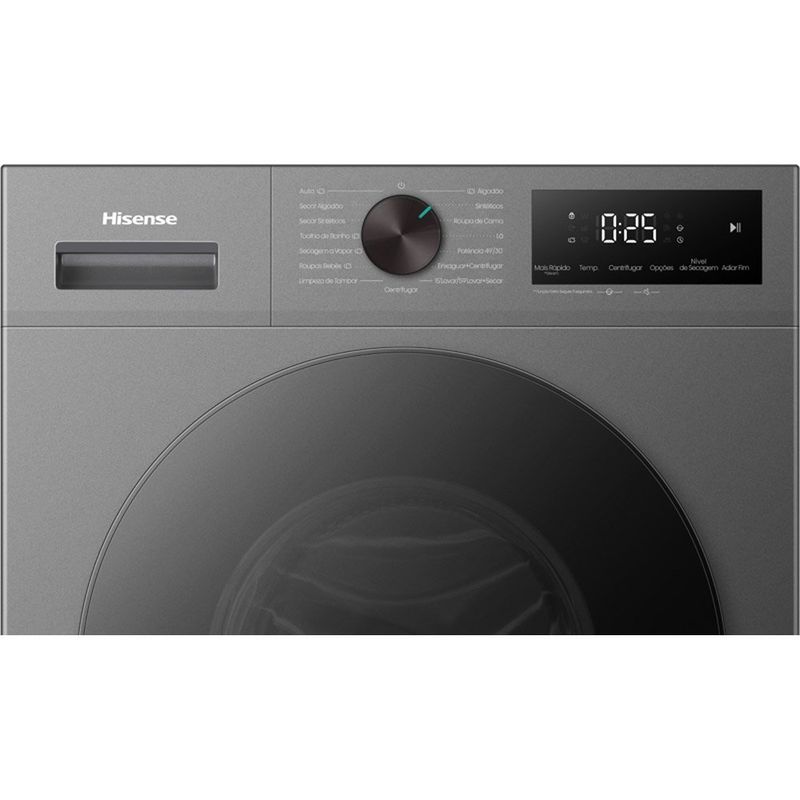 lava e seca hisense lavagem 11kg e secagem 7kg 1i titânio wd1i1141bt1 (id)