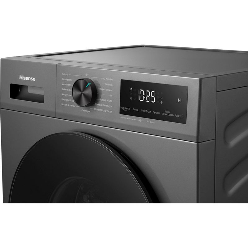 lava e seca hisense lavagem 11kg e secagem 7kg 1i titânio wd1i1141bt1 (id)