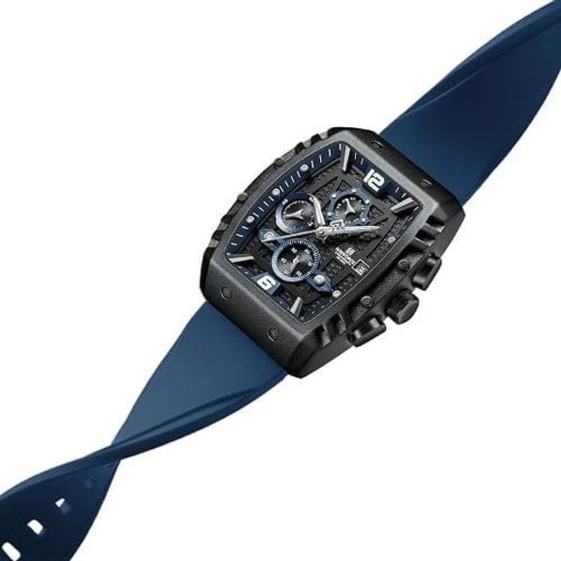 relógio masculino naviforce analógico azul/preto nf8025-bbebe a-bi