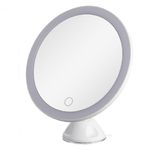 espelho de mesa cowin com led rotação 360° aumento de 10x controle por sensor de toque branco w-bi