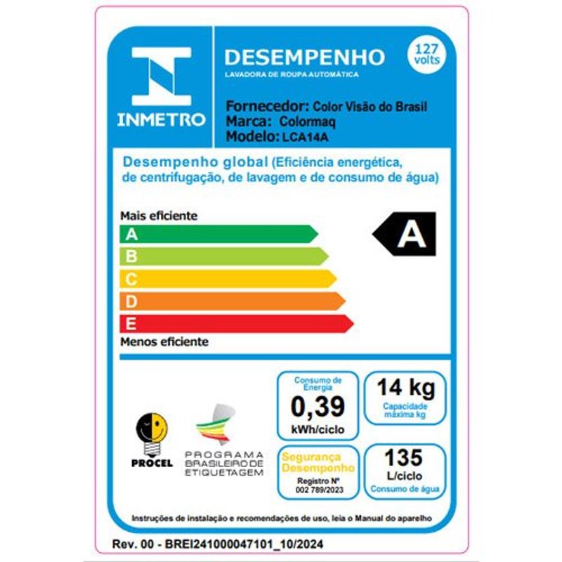 lavadora 14kg colomarq automática 127v branco lca14
