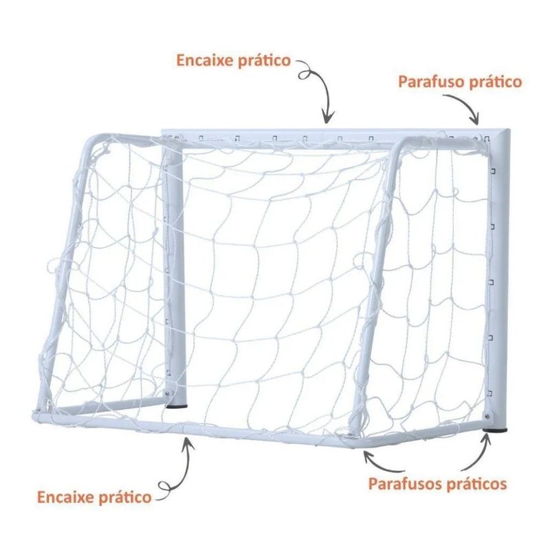 mini trave de futebol free action profissional 90x60x40cm (mp)