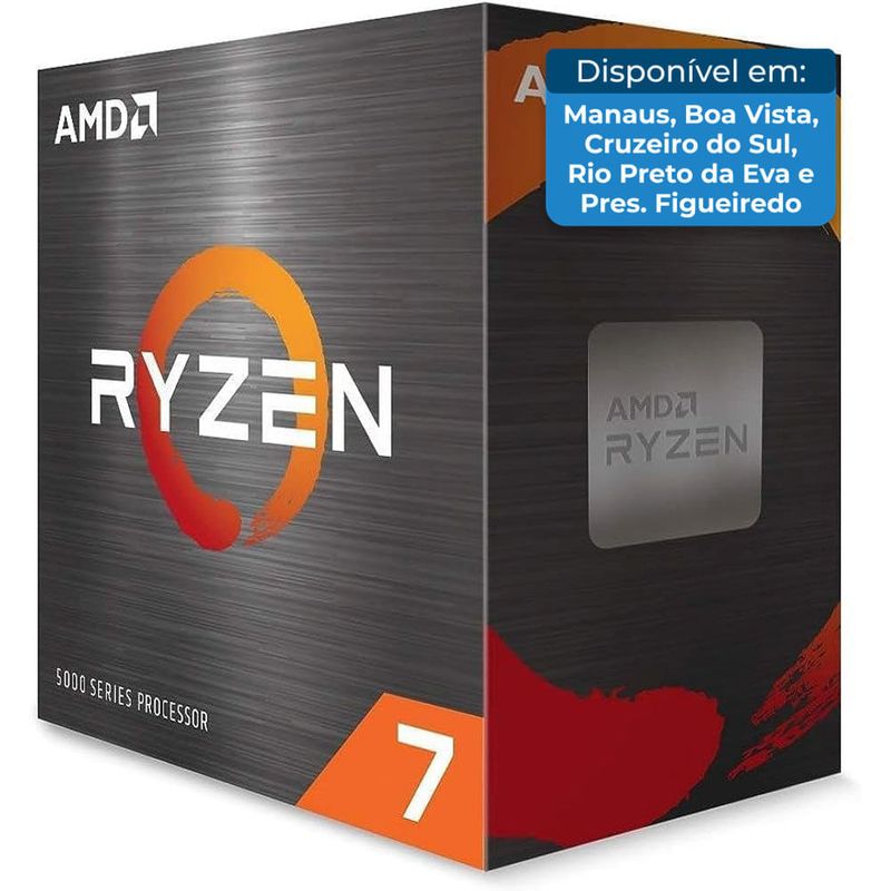 CPU AMD Ryzen 7 5800X Processador AMD Ryzen 7 5800X 8 Núcleos 16 Threads Desbloqueado A-BI