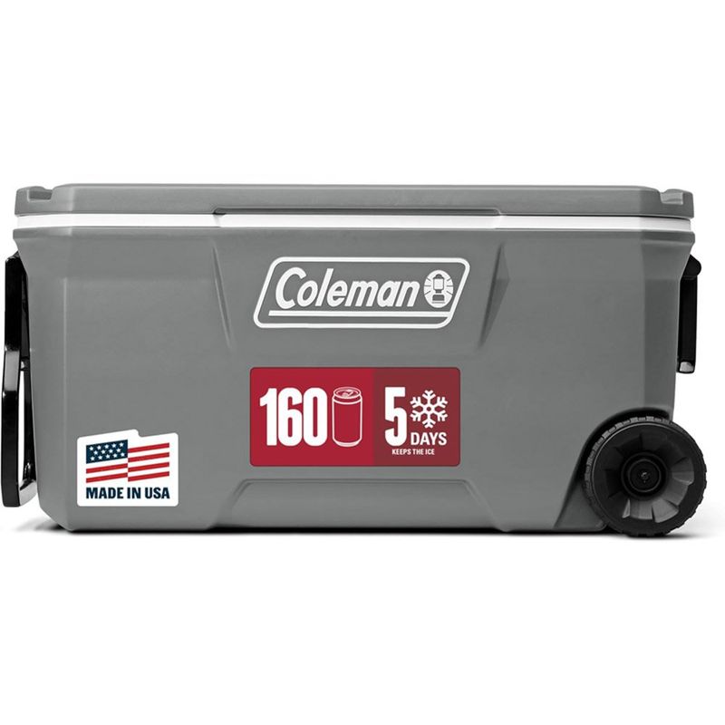 caixa térmica com rodas 100l coleman cinza a-bi