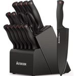 jogo de facas 15 peças aço inoxidável atercook preto w-bi