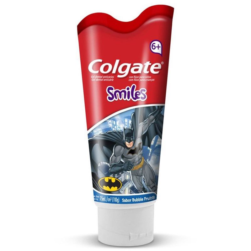 creme dental colgate smiles batman e mulher maravilha 100g