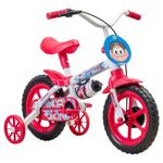bicicleta infantil track turma da mônica aro 12 com garrafinha branca e vermelha