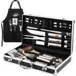 kit de acessórios para churrasco 21 peças kaluns inox/preto a-bi