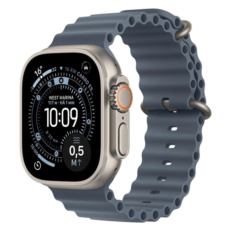 apple watch ultra 3 gps+cellular 49mm titânio azul at-bi
