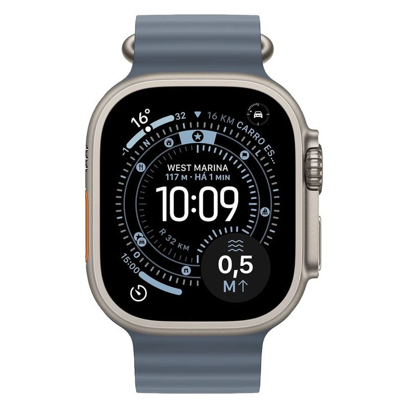 apple watch ultra 3 gps+cellular 49mm titânio azul at-bi