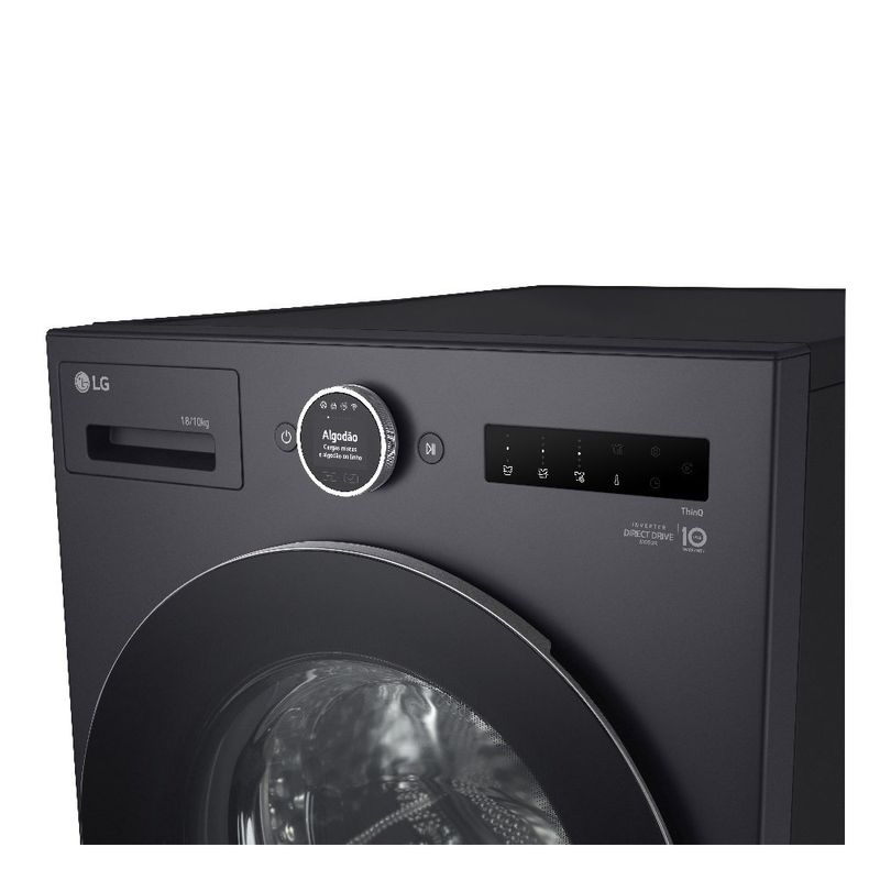lava e seca 18kg lg smart com aidd 2.0 127v inox wd18gnts6b