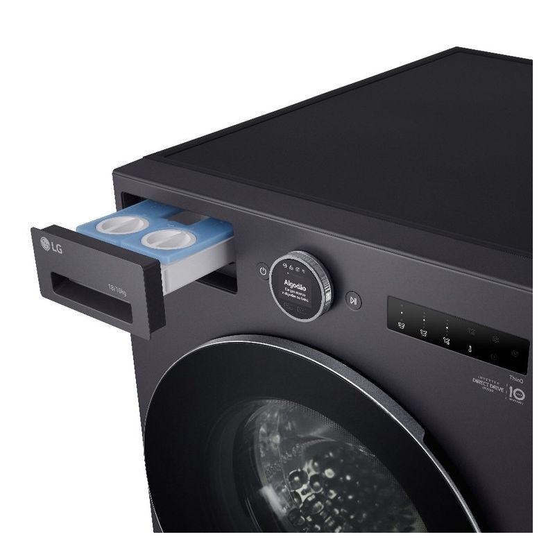 lava e seca 18kg lg smart com aidd 2.0 127v inox wd18gnts6b