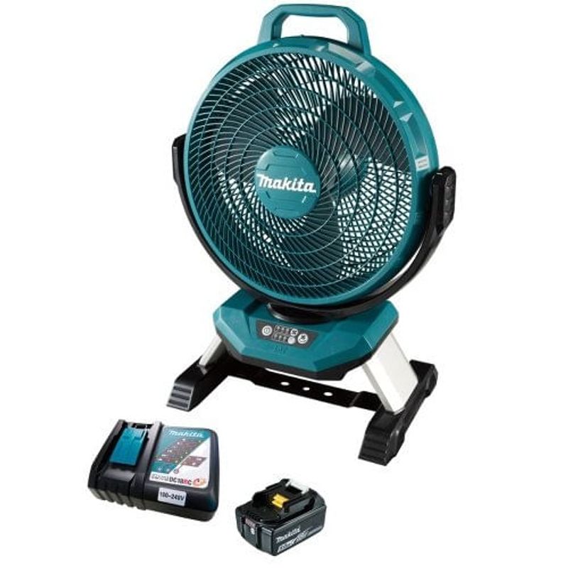 ventilador makita 330mm a bateria 1 bateria 18v 5ah bl1850b e 1 carregador bivolt dc18rc azul dcf301z