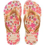 sandália havaianas kids flores bege dourado 23-24