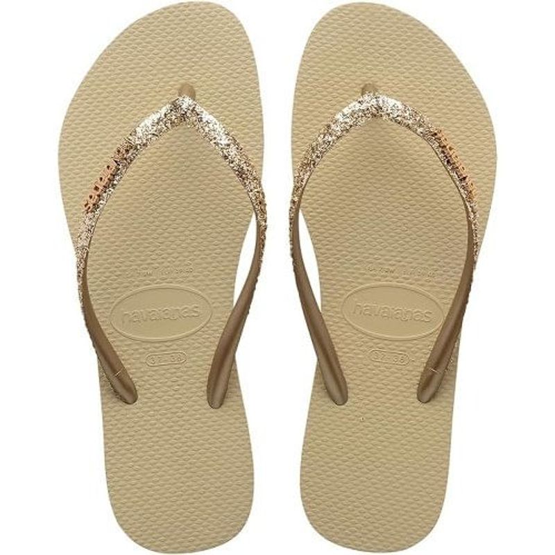 sandália havaianas slim glitter ii areia 33-34 vr