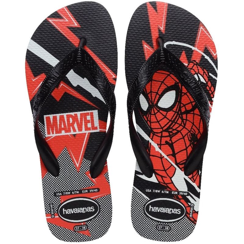 sandália havaianas top marvel logo mania preto 35-36