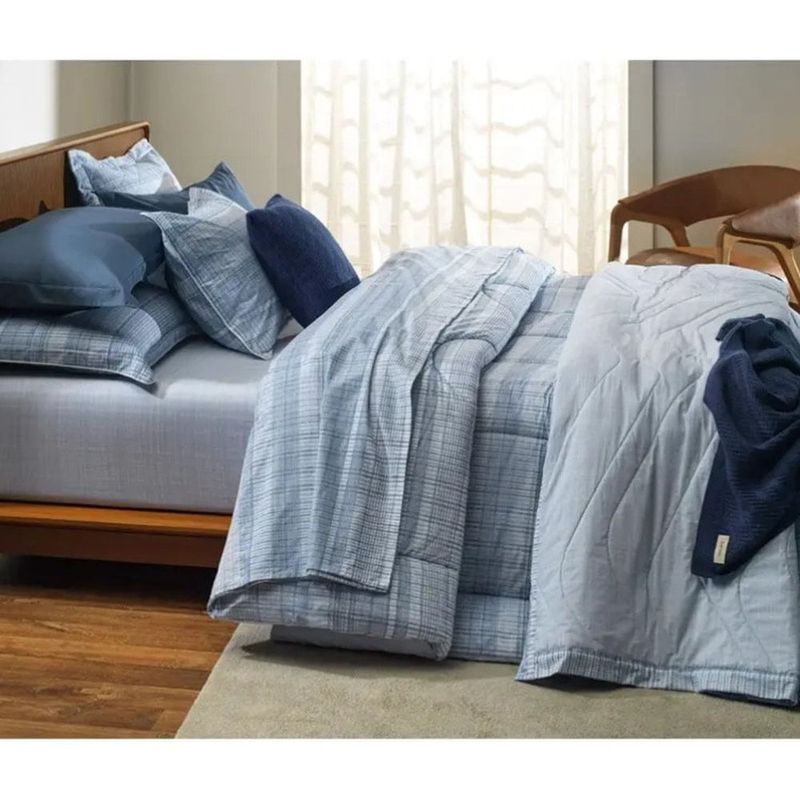 jogo de cama queen 4 peças karsten samuel azul 240x250cm (mp)