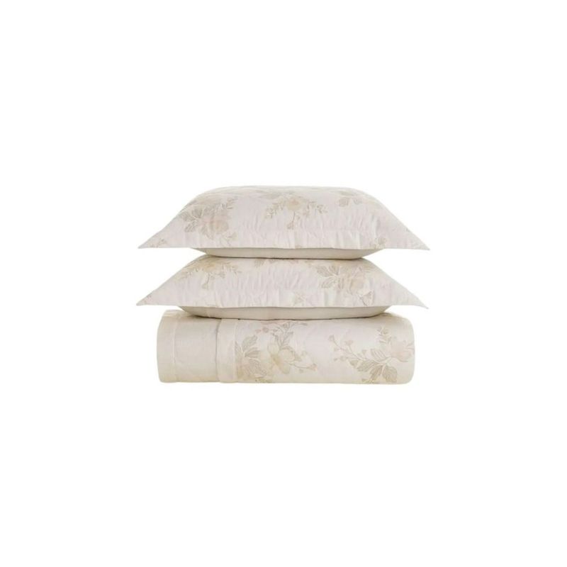 jogo de cama king 3 peças karsten mariah bege 290x260cm (mp)