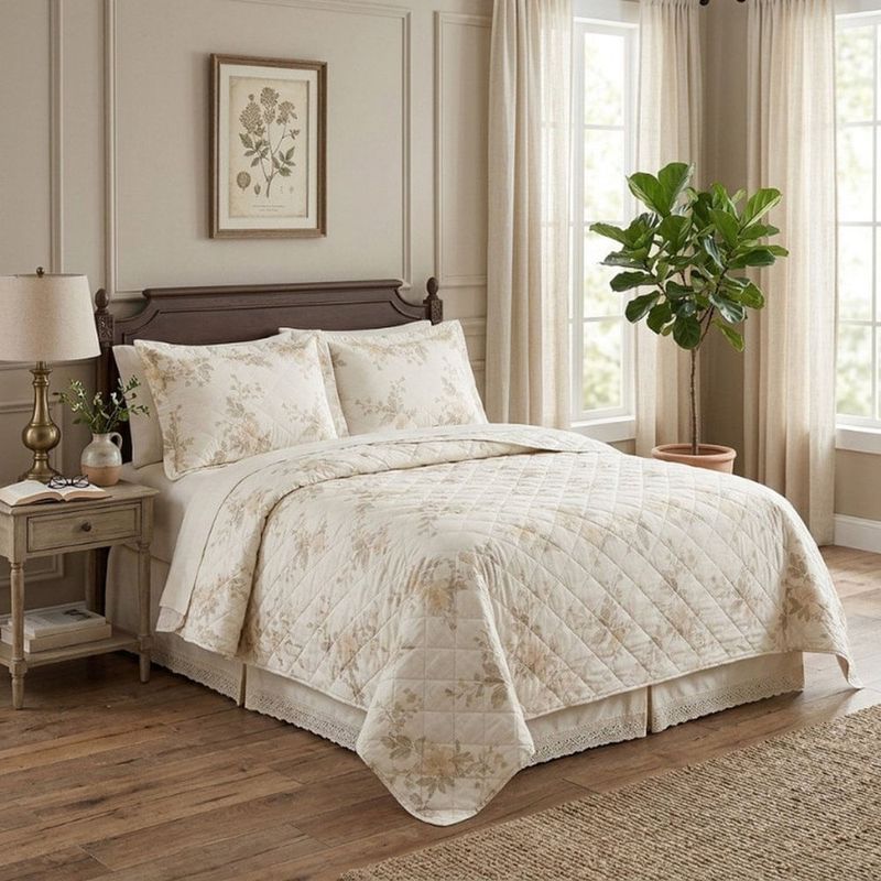 jogo de cama king 3 peças karsten mariah bege 290x260cm (mp)