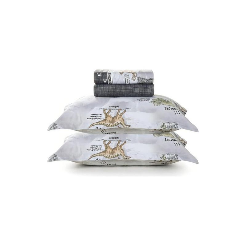 jogo de cama casal 4 peças karsten dinossauros 220x240cm (mp)