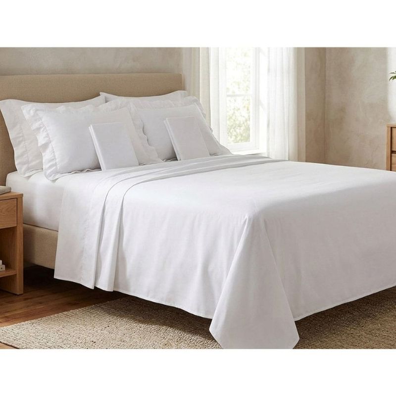 jogo de cama casal 4 peças karsten domos branco 220x250cm (mp)