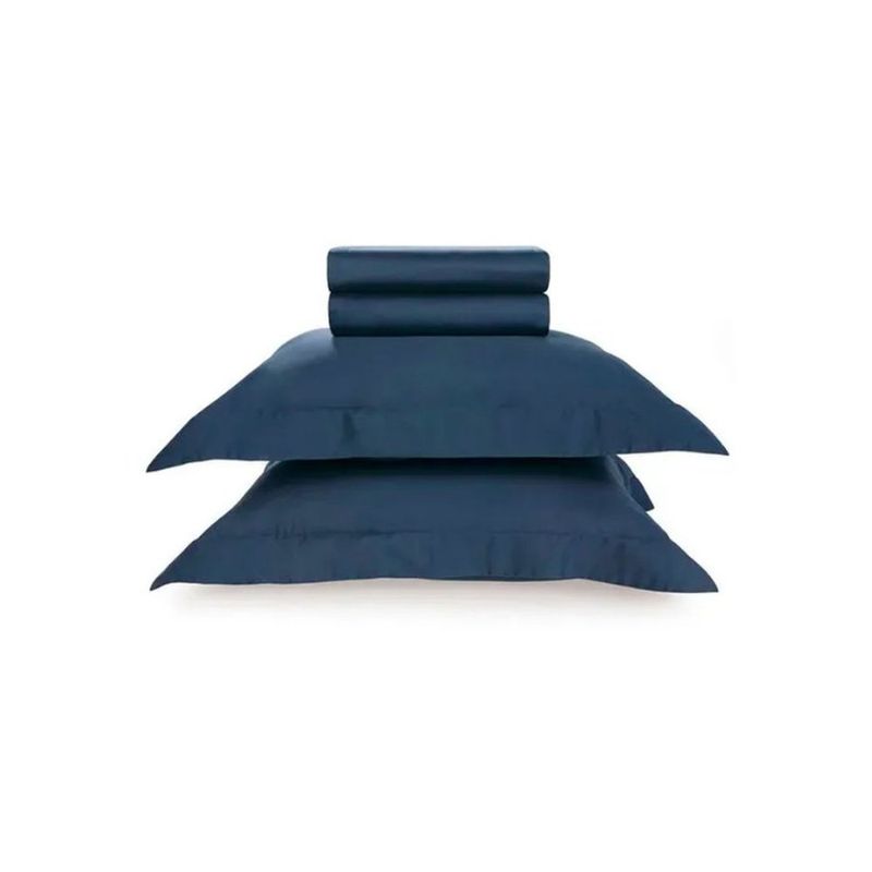jogo de cama king 4 peças karsten domos azul-marinho 290x250cm (mp)