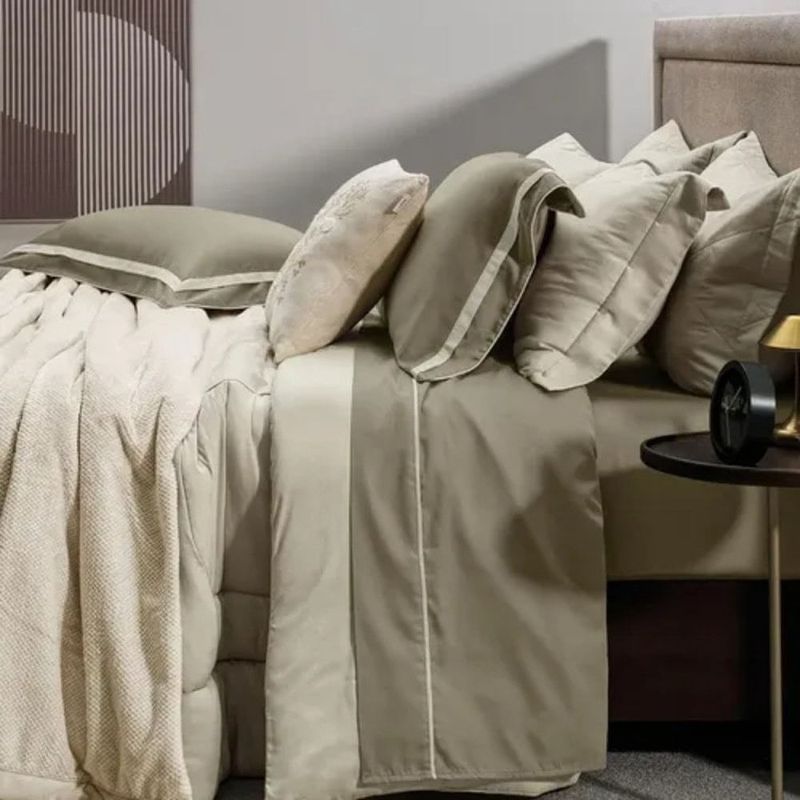 jogo de cama queen 4 peças karsten lara bege 240x260cm (mp)