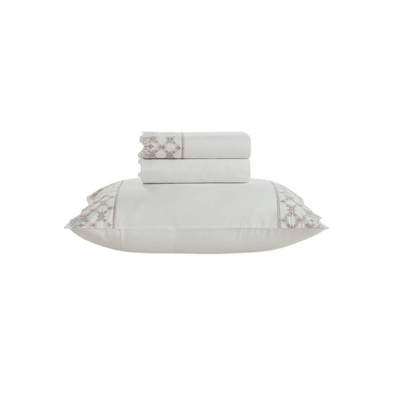 jogo de cama solteiro 3 peças karsten constanza branco legno 180x250cm (mp)