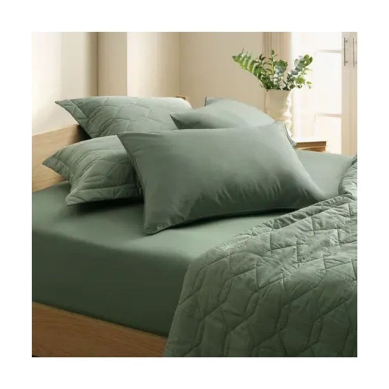 jogo de cama solteiro 2 peças karsten itan verde 100x200x35cm (mp)