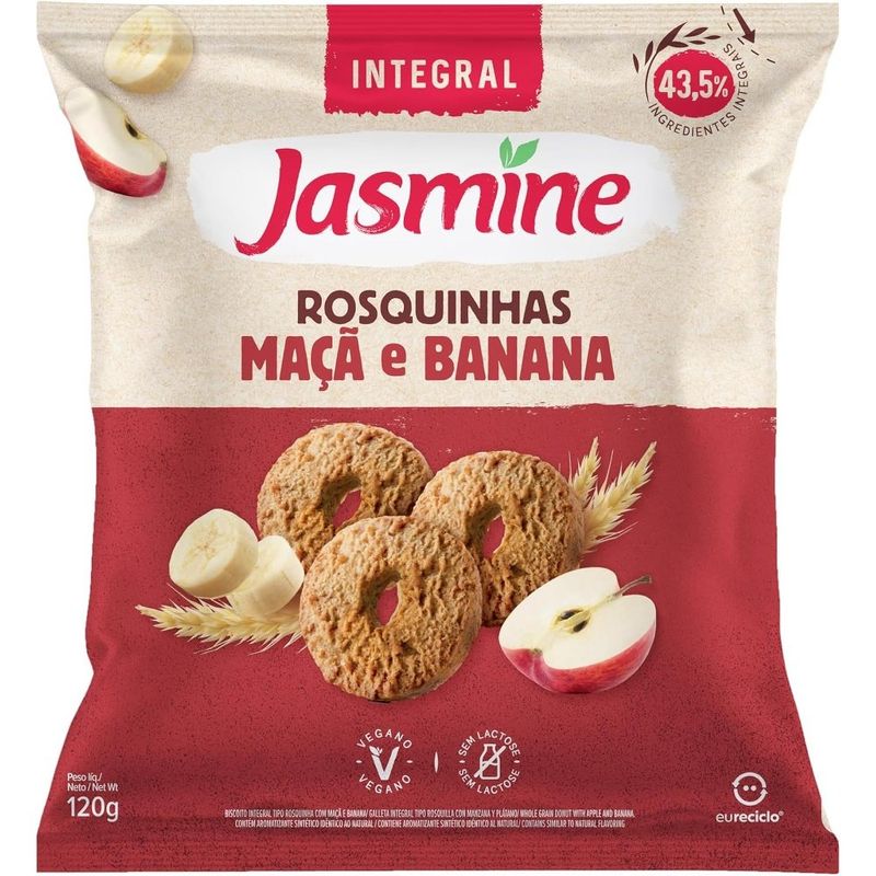 rosquinha integral jasmine banana e maçã 120g