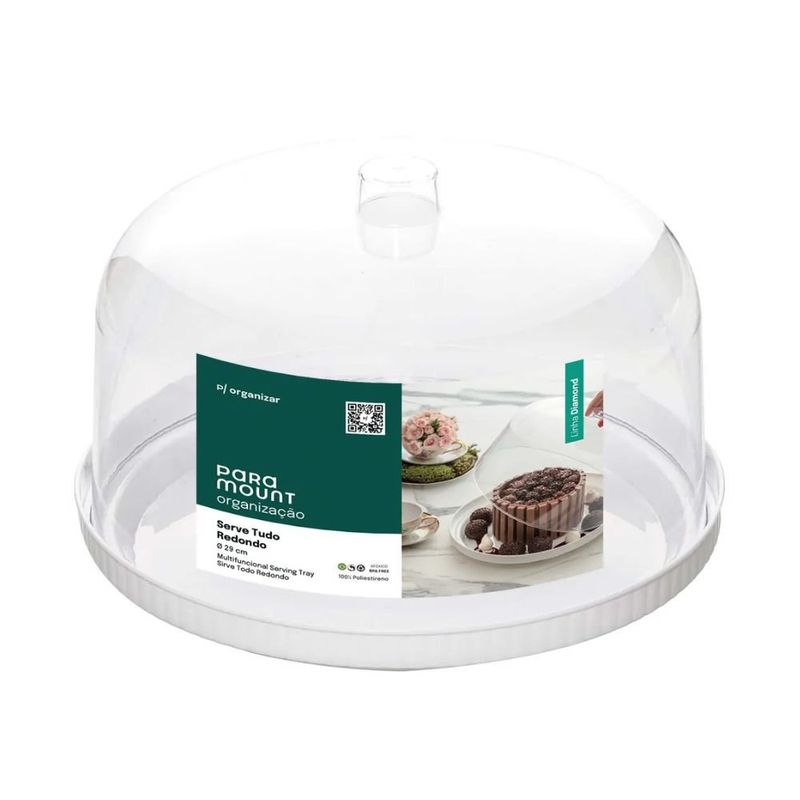 boleira redonda paramount serve tudo diamond 36,5cm branco 1747 (mp)