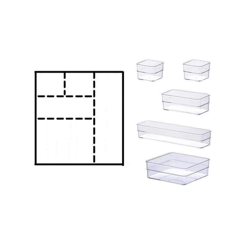 kit organizadores paramount modulares 5 peças diamond acrílico 1965 (mp)