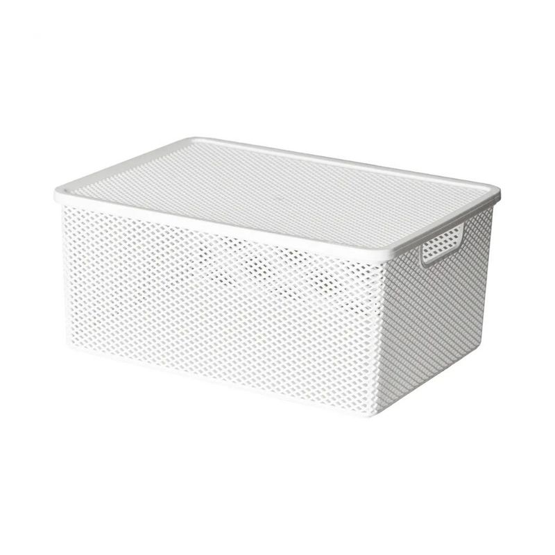 cesto organizador paramount linea com tampa 37x27x16cm 1990 (mp)
